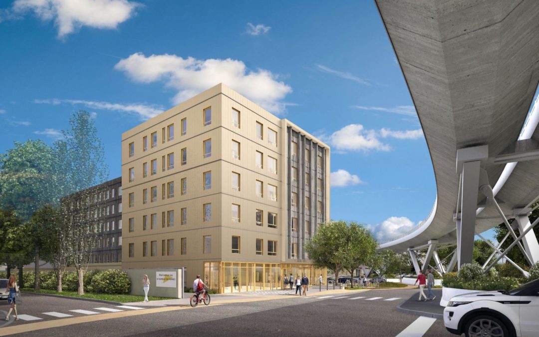 Bâtiment bois Direction Pôle Santé Publique (DPSP) du nouveau CHU de Rennes (35)