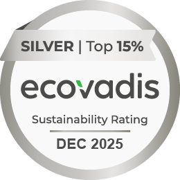 Badge Ecovadis Silver Top 15% Décembre 2025